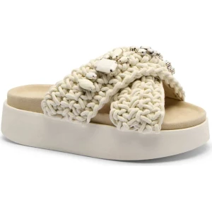 INUIKII Klapki WOVEN STONES PLATFORM | z dodatkiem skóry