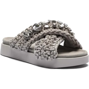 INUIKII Klapki WOVEN STONES | z dodatkiem skóry