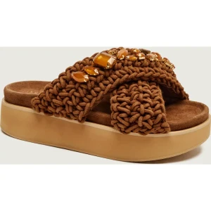 INUIKII Klapki WOVEN STONES | zamsz