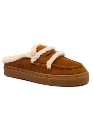 INUIKII Mule | shearling | zamsz brązowy