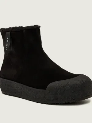 INUIKII Ocieplane botki na platformie CORTINA | shearling | zamsz