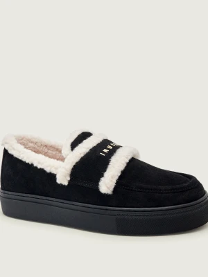 INUIKII Ocieplane loafersy | shearling | zamsz | z dodatkiem wełny czarny