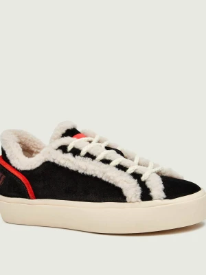 INUIKII Ocieplane sneakersy Lila | zamsz | shearling czarny
