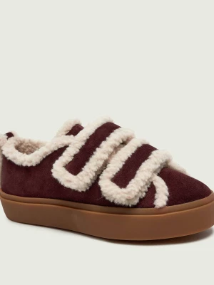 INUIKII Ocieplane sneakersy | zamsz | shearling bordowy