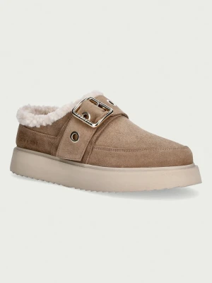 Inuikii kapcie damskie zamszowe Micro Buckle beżowy