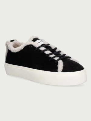 Inuikii Shearling Low sneakersy damskie zamszowe czarny