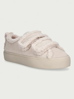 Inuikii Shearling Low Velcro Pastelle sneakersy damskie zamszowe beżowy