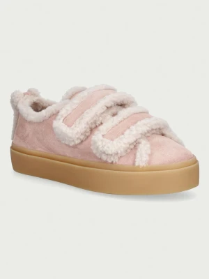 Inuikii Shearling Low Velcro Pastelle sneakersy damskie zamszowe różowy