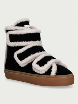 Inuikii Shearling Velcro High sneakersy damskie zamszowe czarny