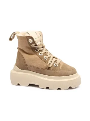 INUIKII Skórzane botki na platformie MATILDA SHEARLING