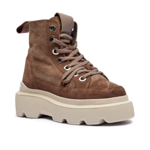 INUIKII Skórzane botki na platformie MATILDA SHEARLING