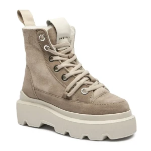 INUIKII Skórzane botki na platformie MATILDA SHEARLING