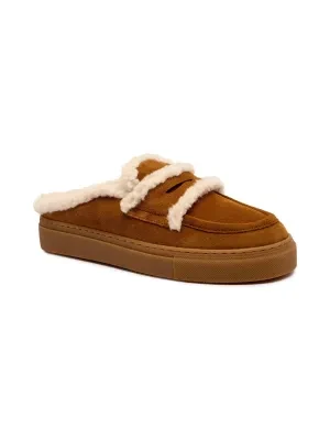 INUIKII Skórzane mule | shearling