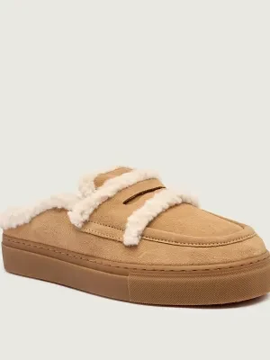 INUIKII Skórzane mule | shearling