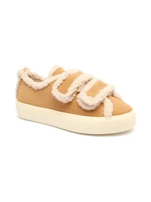INUIKII Skórzane sneakersy VELCRO | shearling