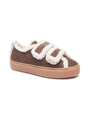 INUIKII Skórzane sneakersy VELCRO | shearling