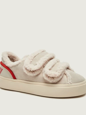 INUIKII Sneakersy Lila | shearling | zamsz beżowy