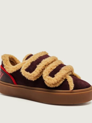 INUIKII Sneakersy Lila | shearling | zamsz bordowy