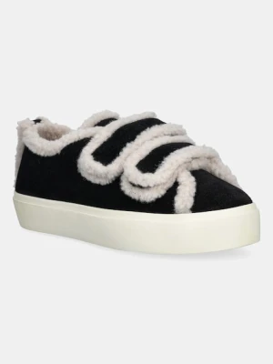 Inuikii sneakersy zamszowe Shearling Low Velcro damskie kolor czarny 1001.001.0231.000