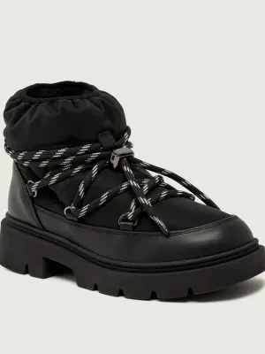 INUIKII Śniegowce BIKER PUFFER | z dodatkiem skóry