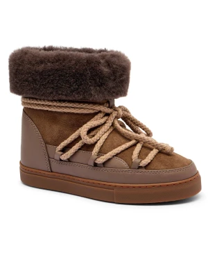 INUIKII Śniegowce Classic High | shearling | skóra | wełna brązowy