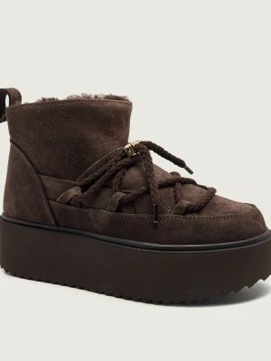 INUIKII Śniegowce Classic Low Platform | zamsz kasztanowy