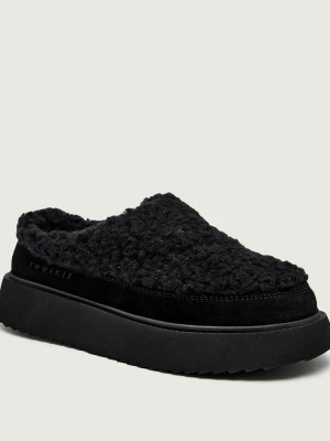 INUIKII Śniegowce CURLY MICRO | shearling | z dodatkiem skóry czarny