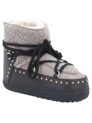 INUIKII Śniegowce Curly Rock | skóra | shearling