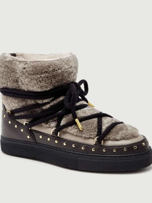 INUIKII Śniegowce CURLY ROCK | skóra | shearling czarny