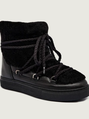 INUIKII Śniegowce CURLY | skóra | shearling czarny