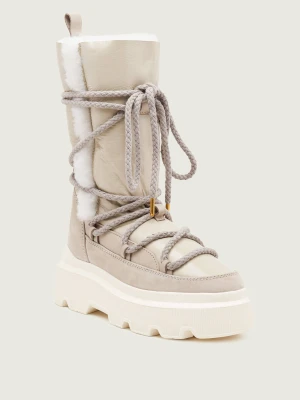 INUIKII Śniegowce ENDURANCE COZY | skóra | shearling beżowy