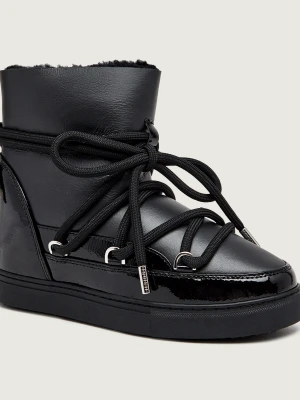 INUIKII Śniegowce Gloss Wedge | skóra czarny