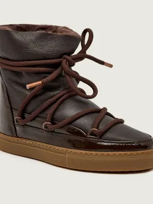 INUIKII Śniegowce GLOSS WEDGE |skóra