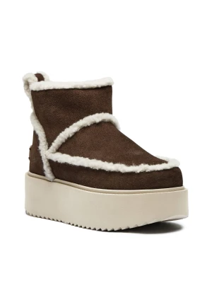 INUIKII Śniegowce Inuikii X Coccinelle Classic Low | shearling | zamsz brązowy
