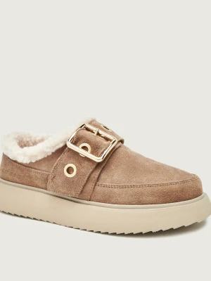 INUIKII Śniegowce Micro Buckle | zamsz | shearling beżowy