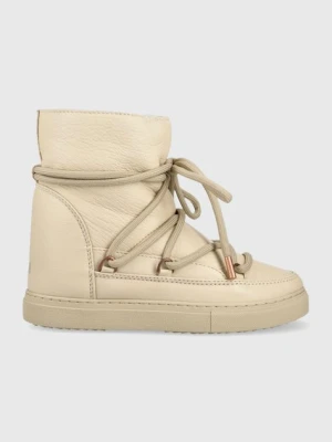 Inuikii śniegowce skórzane Full Leather Wedge kolor beżowy 75203-087