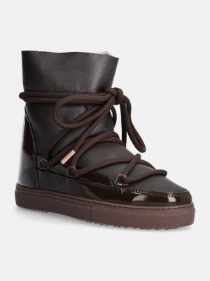 Inuikii śniegowce skórzane Gloss Wedge kolor brązowy 1001.004.0051.150