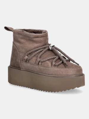 Inuikii śniegowce zamszowe Classic Low Platform brązowy