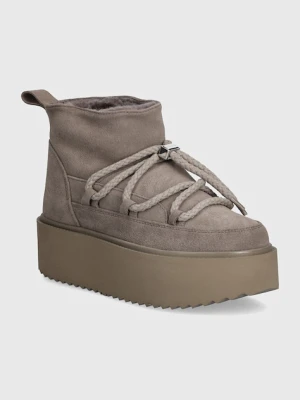 Inuikii śniegowce zamszowe Classic Low Platform kolor szary 75204-004