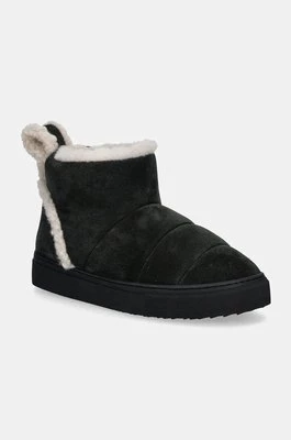 Inuikii śniegowce zamszowe Shearling Slipin kolor czarny 75202-010