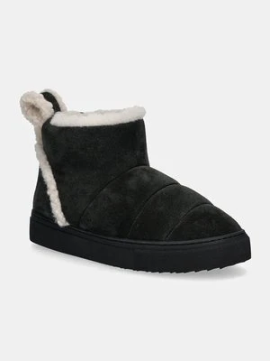 Inuikii śniegowce zamszowe Shearling Slipin kolor czarny 75202-010