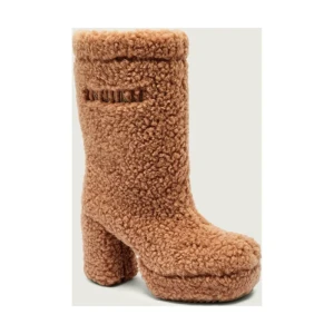 INUIKII Wełniane kozaki na słupku CURLY HIGH | z dodatkiem skóry | shearling