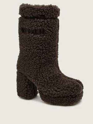 INUIKII Wełniane kozaki na słupku CURLY HIGH | z dodatkiem skóry | shearling