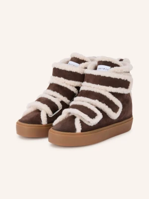 Inuikii Wysokie Sneakersy Shearling Velcro Buty Na Koturnie braun