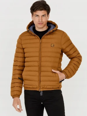 INVICTA Brązowa męska kurtka puchowa z kapturem, Rozmiar L