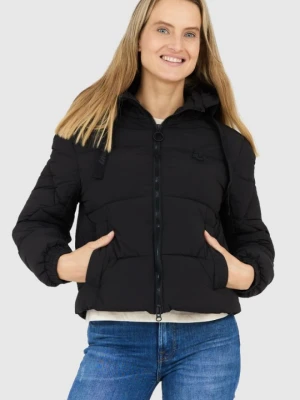 INVICTA Czarna puchowa kurtka damska Isidore z kapturem, Rozmiar XL