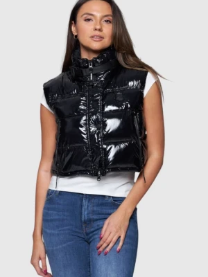 INVICTA Czarny puchowy bezrękawnik damski, Rozmiar L