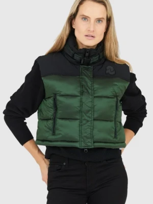 INVICTA Zielony puchowy krótki bezrękawnik damski, Rozmiar L