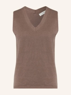 Inwear Dzianinowy Top Devaiw Z Lnem braun BRĄZOWY