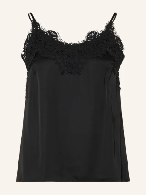 Inwear Satynowy Top Orahiw Z Koronką schwarz CZARNY